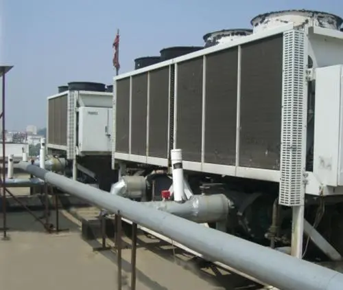 How can the noise of the central air-conditioning cooling tower be controlled?